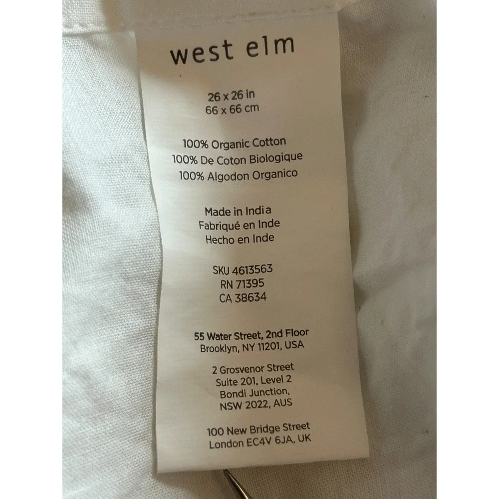 West Elm Organic Cotton Square 26